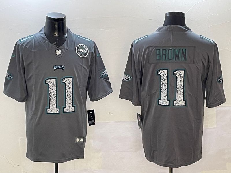 Men Philadelphia Eagles #11 Brown Grey 2025 Nike Vapor Limited NFL Jersey style 3->philadelphia eagles->NFL Jersey